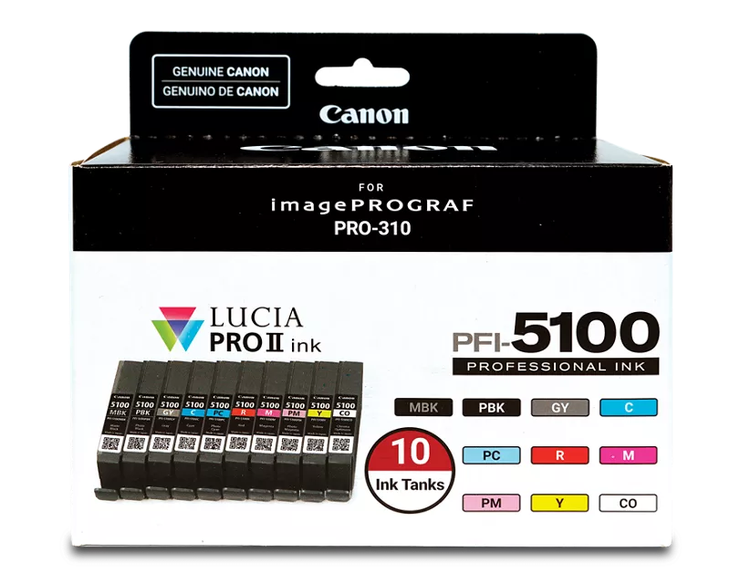 Canon Genuine PFI-5100 10 Color Value Pack (6951C007)