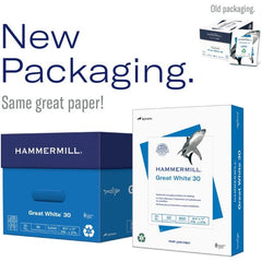 Hammermill Great White 30% Recycled 8.5" x 11" Copy Paper, 20 lb, 92 Brightness, White, 500 Sheets/Ream, 10 Reams/Cartons (86700)