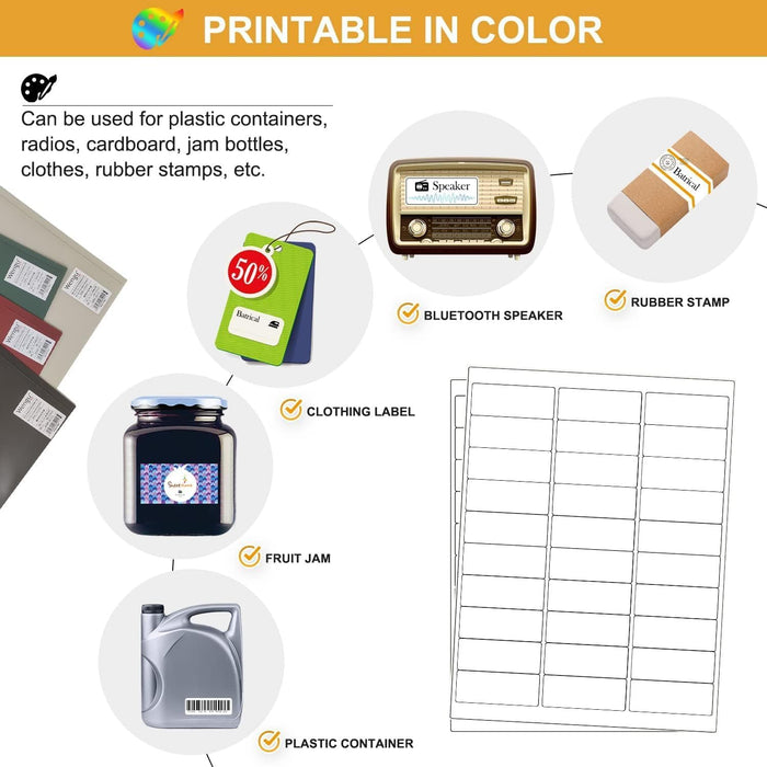10 Per Sheet White Labels – 2" x 4" – 8.5" x 11" Sheets – Avery® 5163 & 8163 Compatible – 250 Sheets (2,500 Labels)