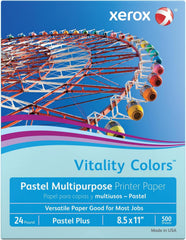 Xerox Vitality 30% Recycled Multipurpose Paper, 24 lbs., 8.5" x 11", Blue, 500 Sheets/Ream (3R11523)