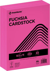 Printworks Professional Color Paper, 65 lb Cover, 8.5 x 11, Fuchsia, 250/Ream (00112)