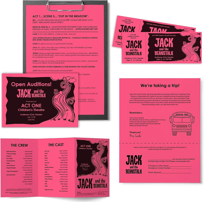 Astrobrights Colored Paper, 24 lbs., 8.5" x 11", Pulsar Pink™, 500 Sheets/Ream (21031)