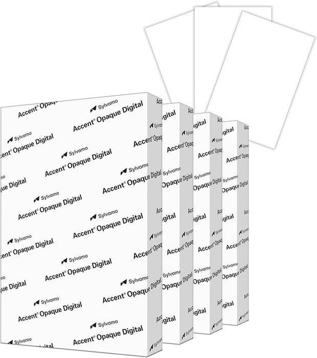 Accent Opaque Digital Cover Paper, 11" x 17", 80lb, White, Smooth Finish, 200 Sheets (188092)