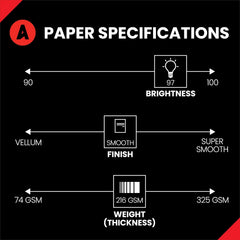 Accent Opaque White 8.5" x 11" Cover Smooth Copy Paper, 80lbs., White, 250 Sheets/Ream (131482)