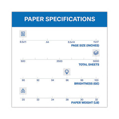 Hammermill Fore Multipurpose Print Paper, 8.5 x 11, 20 lb, 96 Bright, White, 5,000 Sheets/Carton, (HAM103267)