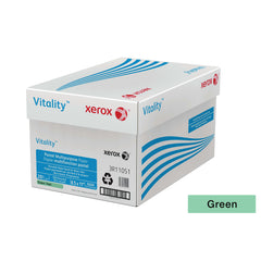 Xerox Vitality Pastel Multipurpose Paper – Green, 8.5" x 11", 20lb, 5000 Sheets (3R11051)