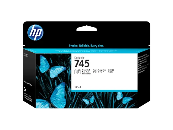 HP 745 130-ml DesignJet Photo Black Ink Cartridge, F9J98A