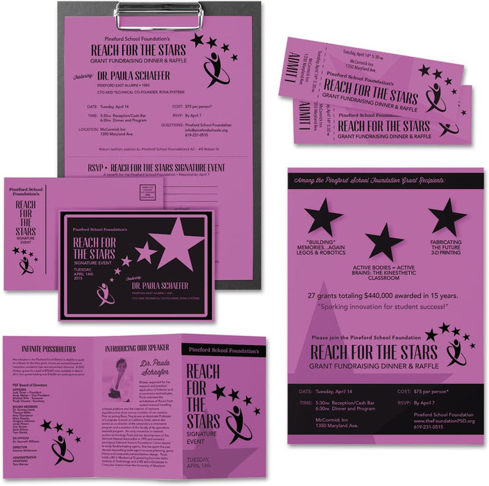 Astrobrights Cardstock, 65 lbs., 8.5" x 11", Outrageous Orchid™, 250 Sheets/Ream (21951)