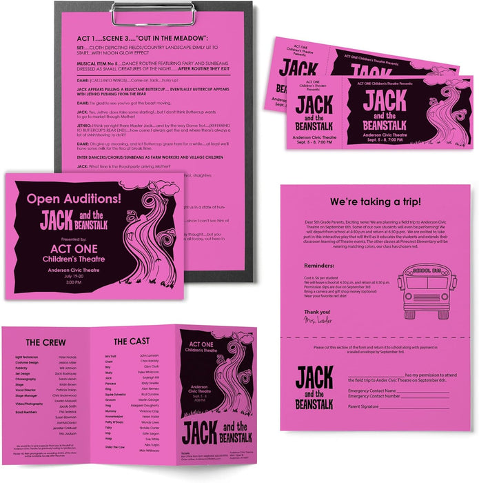 Astrobrights Colored Paper, 24 lbs., 8.5" x 11", Outrageous Orchid™, 500 Sheets/Ream (21946)