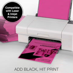 Printworks Professional Color Paper, 65 lb Cover, 8.5 x 11, Fuchsia, 250/Ream (00112)