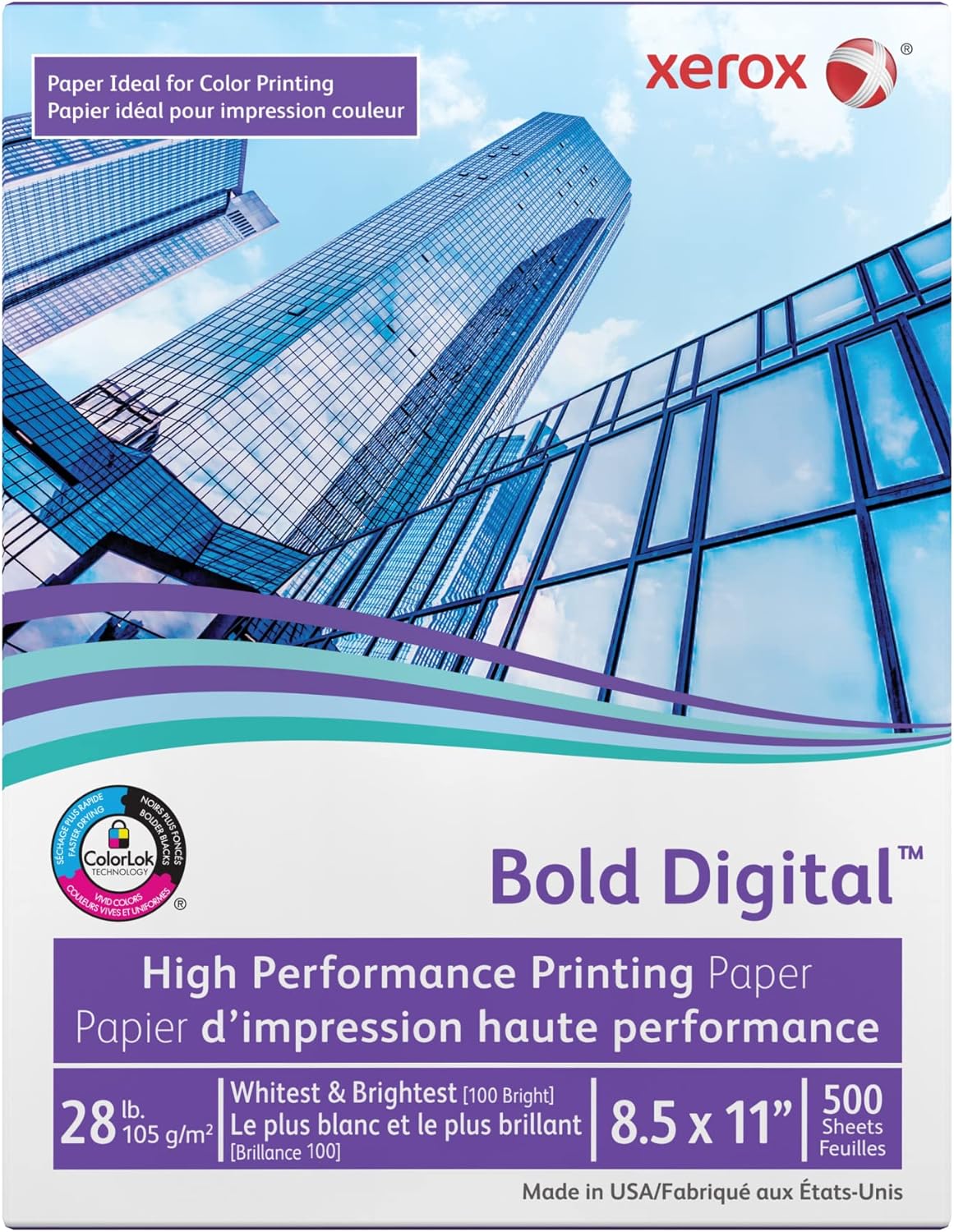 Xerox, Bold Digital Printing Paper, 8.5" x 11", White, 28 lbs., 100 brightness, 500 Sheets/Ream, (3R11760PY)