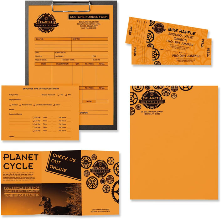 Astrobrights Colored Paper, 24 lbs., 8.5" x 11", Cosmic Orange, 500 Sheets/Ream (22651)