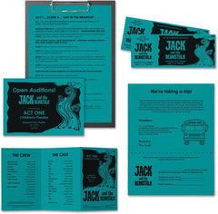 Astrobrights Cardstock, 65 lbs., 8.5" x 11", Terrestrial Teal™, 250 Sheets/Ream (21855)