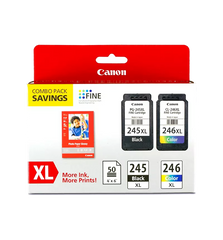 Canon Genuine PG-245/CL-246 XL Combo Ink Pack with Photo Paper Glossy (50 Sheets, 4 x 6) (8278B005)