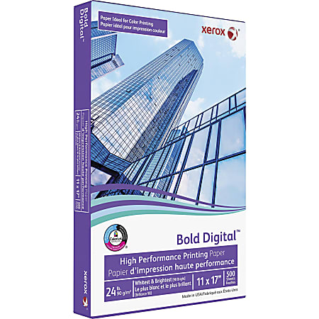 Xerox, Bold Digital Printing Paper, 11" x 17", White, 24 lbs., 98 brightness, 500 Sheets/Ream, (3R11543R)