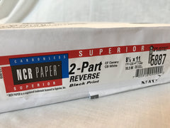 NCR Carbonless Paper, 2-Part Reverse, Bright White/Canary, 250 Sets Ream (5887)