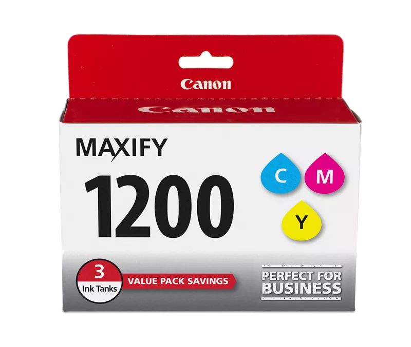 Canon Genuine PGI-1200 Cyan, Magenta & Yellow 3 Ink Tank Value Pack (9232B005)