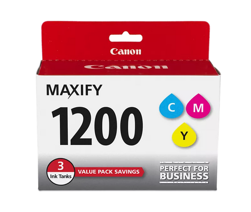 Canon Genuine PGI-1200 Cyan, Magenta & Yellow 3 Ink Tank Value Pack (9232B005)