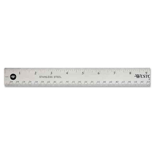 Westcott Stainless Steel Office Ruler, 18", Non-Slip Cork Base, Standard/Metric