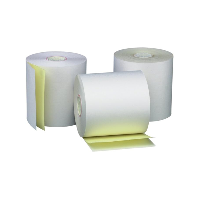 Carbonless Paper POS Roll, 3" x 95', 2-Ply White/Canary, 50 Rolls/Case, (C300-095)