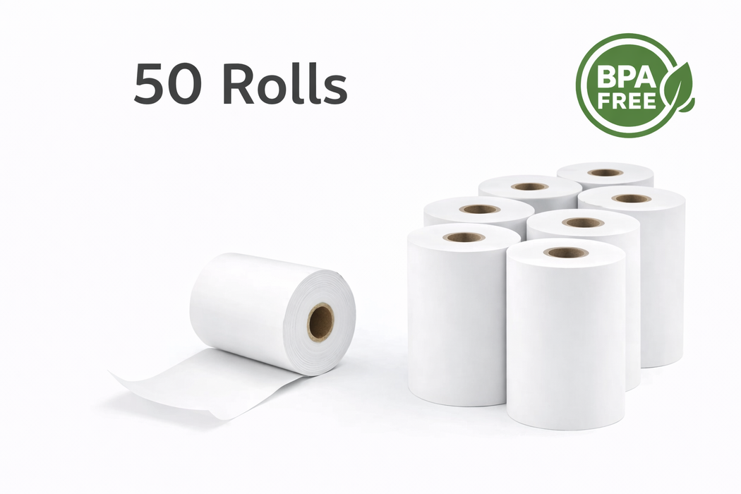 Thermal Paper POS Roll, 2 1/4" x 74', BPA-Free, White, 50 Rolls/Case (T214-074)