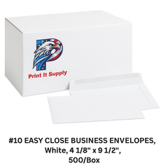 Print It EasyClose #10 Business Envelopes, 4 1/8" x 9 1/2", White, 500/Box