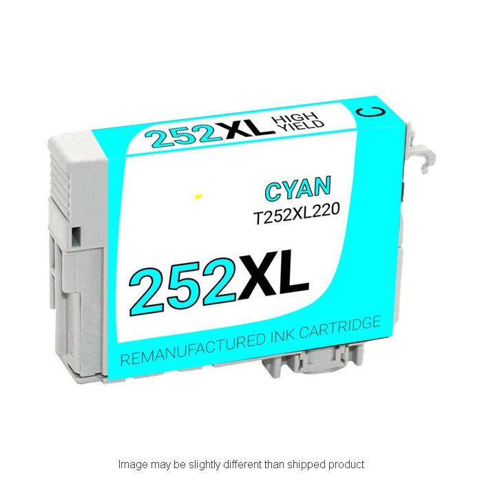 Epson Compatible 252XL Cyan Ink Cartridge, 1,100 Page Yield (T252XL220S)