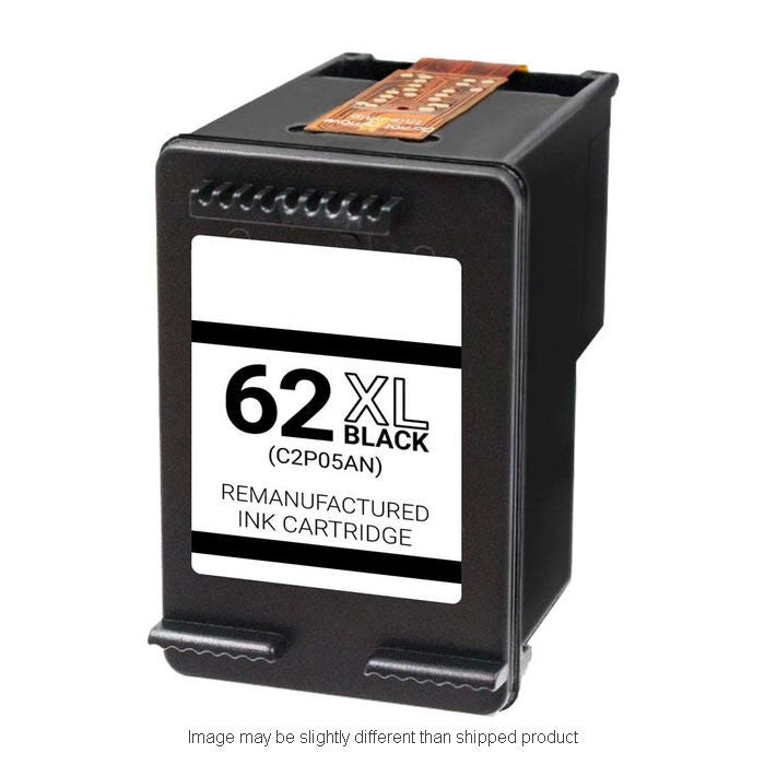 HP Remanufactured HP 62XL Black High Yield Ink Cartridge, 600 Page Yield (C2P05AN)