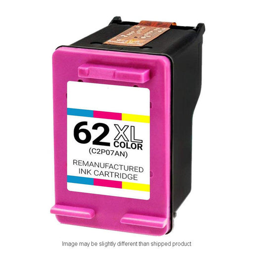 HP Remanufactured HP 62XL Tri-Color High Yield Ink Cartridge, 415 Page Yield (C2P07AN)