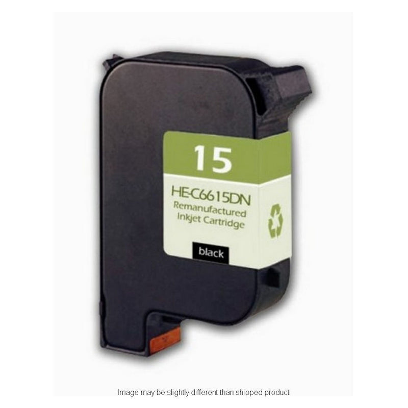 HP Remanufactured HP 15 Black Standard Yield Ink Cartridge, 500 Page Yield (C6615DN)