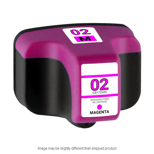 HP Remanufactured HP 02 Magenta Standard Yield Ink Cartridge, 370 Page Yield (C8772WN)