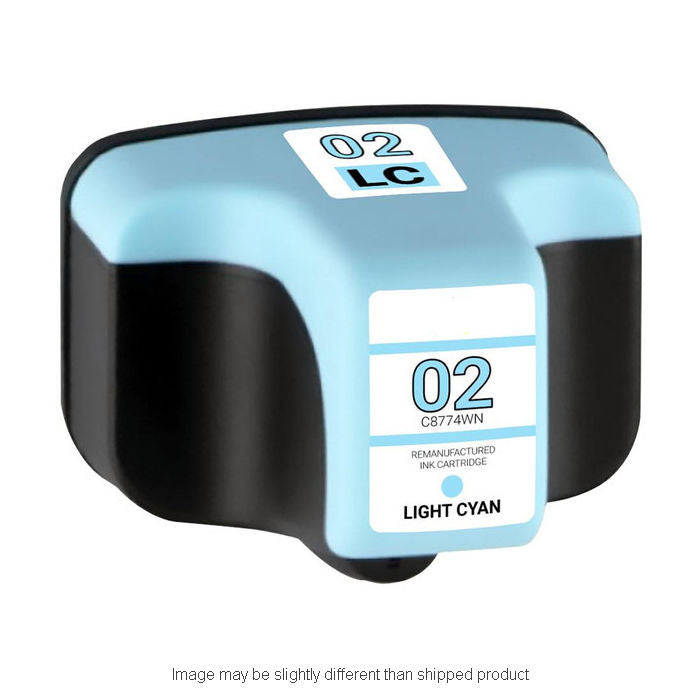 HP Remanufactured HP 02 Cyan Standard Yield Ink Cartridge, 220 Page Yield (C8774WN)