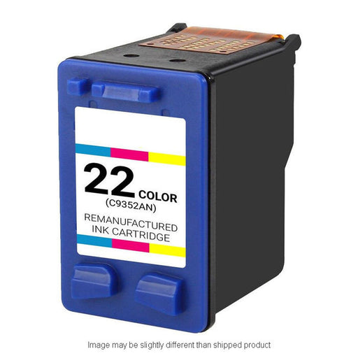 HP Remanufactured HP 22 Tri-Color Ink Cartridge, 165 Page Yield (C9352AN)