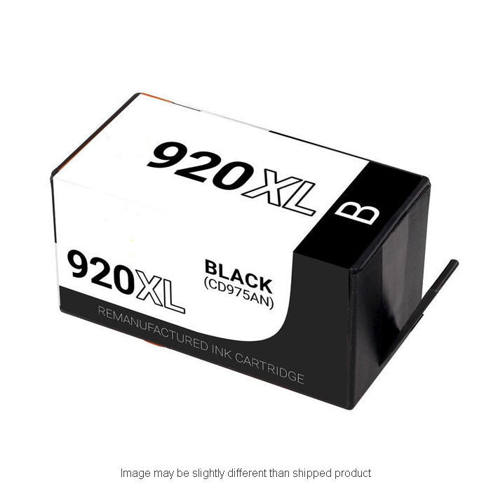 HP Remanufactured HP 920XL Black High Yield Ink Cartridge, 1,200 Page Yield (CD975AN)