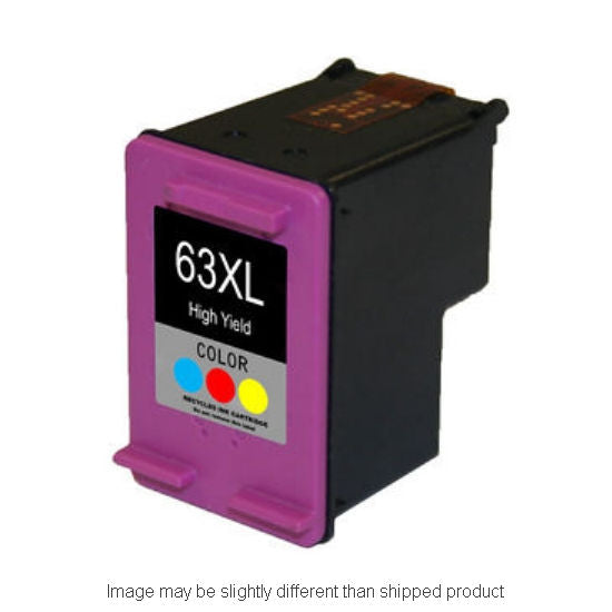 HP Remanufactured HP 63XL Tri-Color High Yield Ink Cartridge, 330 Page Yield (F6U63AN)
