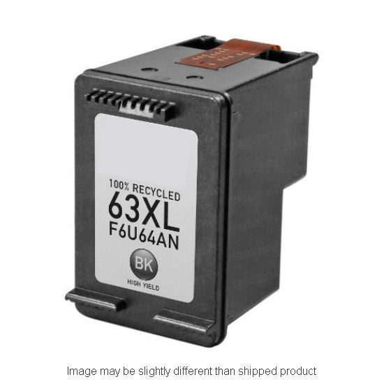 HP Remanufactured HP 63XL Black High Yield Ink Cartridge, 480 Page Yield (F6U64AN)