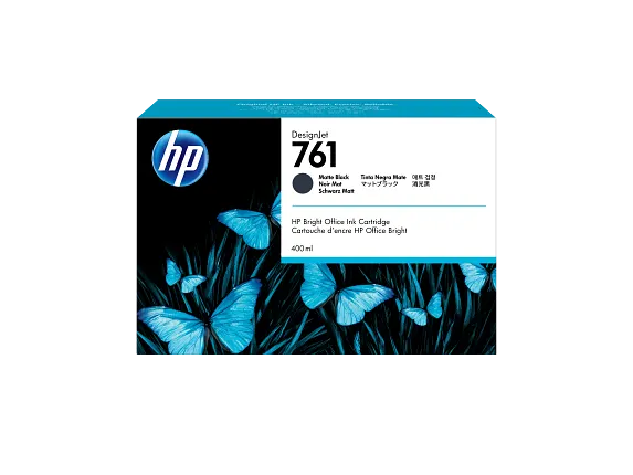 HP 761 400-ml Matte Black DesignJet Ink Cartridge, CM991A