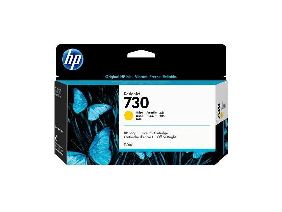 HP 730 130-ml Yellow DesignJet Ink Cartridge, P2V64A
