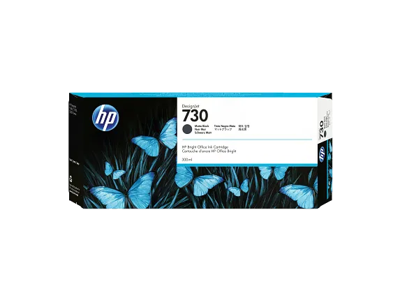 HP 730 300-ml Matte Black DesignJet Ink Cartridge, P2V71A