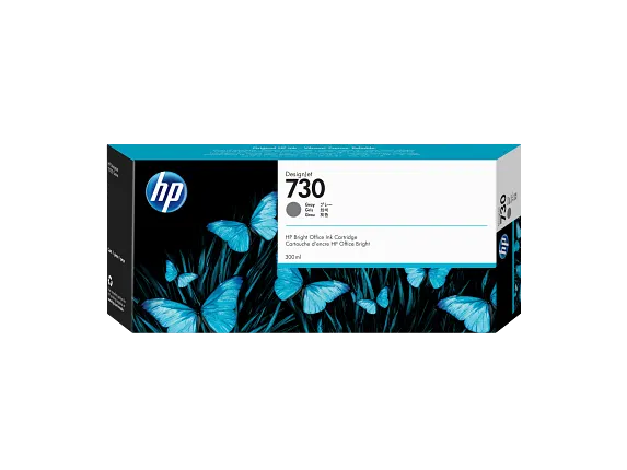 HP 730 300-ml Gray DesignJet Ink Cartridge, P2V72A