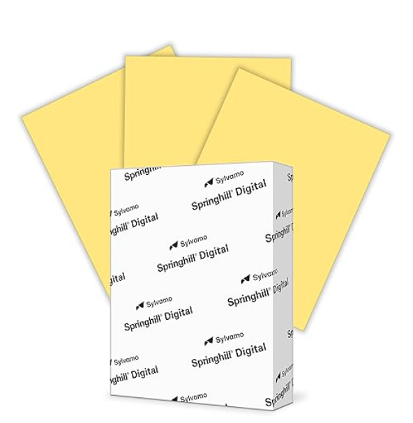 Springhill Digital Index Colors, 8.5" x 11" Carton Copy Paper, 90 lbs., Buff (BUFF), 250 Sheets/Ream (#55100)