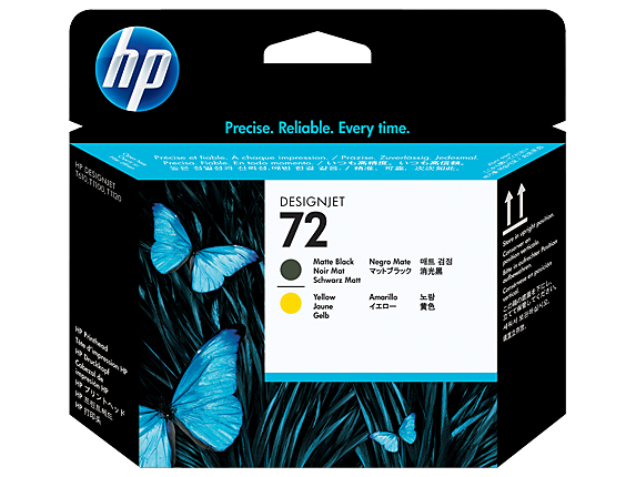 HP 72 Matte Black and Yellow DesignJet Printhead, C9384A