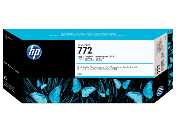 HP 772 300-ml Photo Black DesignJet Ink Cartridge, CN633A