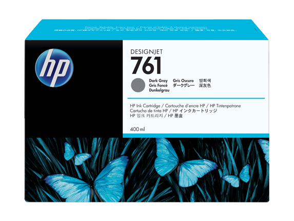 HP 761 400-ml Dark Gray DesignJet Ink Cartridge, CM996A