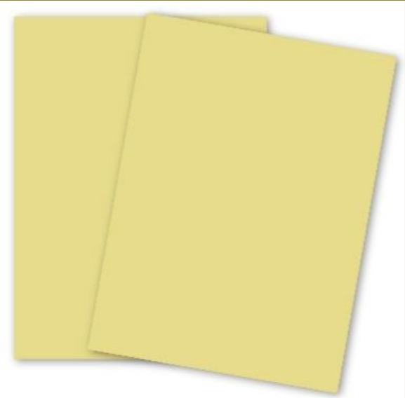 Lettermark Colors Vellum Bristol 8.5" x 11" Color Copy Paper, 90 lbs., CANARY - SMOOTH 250 Sheets/Ream (94259)