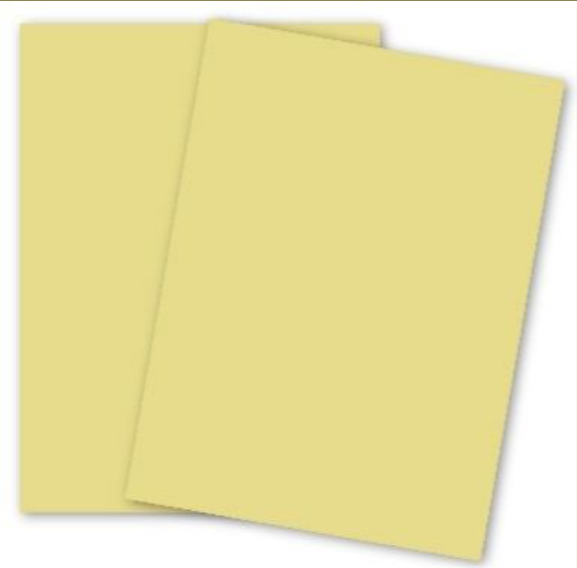 Lettermark Colors Vellum Bristol 8.5" x 11" Color Copy Paper, 110 lbs., CANARY - SMOOTH, 250 Sheets/Ream (94261)