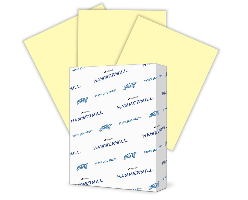 Hammermill Colors 8.5" x 11" Color Copy Paper, 24 lbs. Canary, 500 Sheets/Ream (103341)