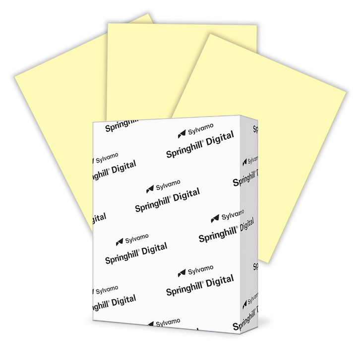 Springhill Digital Vellum Bristol Cover Colors, 8.5" x 11" Copy Paper, 67 lbs., Canary, 250 Sheets/Ream (036000)