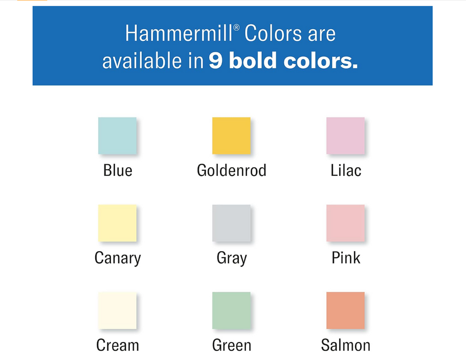 Hammermill Colors Copy Paper, 24 Lbs., 11" x 17", Pink, 500 Sheets/Ream (400510)