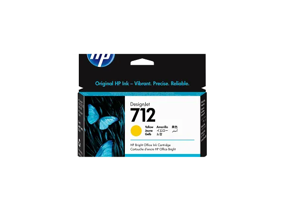HP 712 29ml Yellow DesignJet Ink Cartridge, 3ED69A